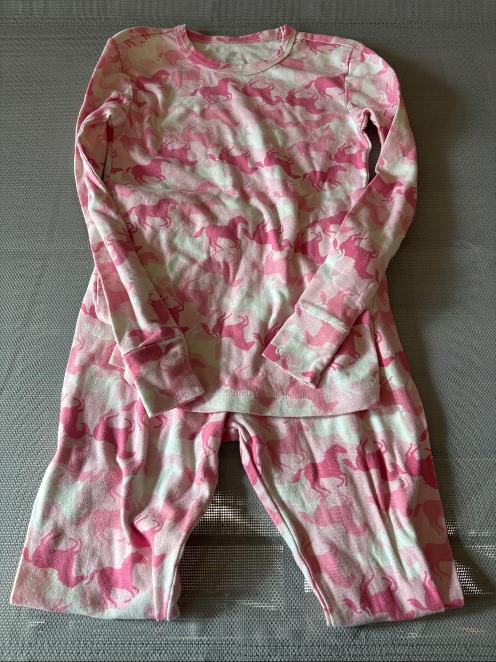 Gap girls sz 10 Pink horse Print Pajama Set EUC